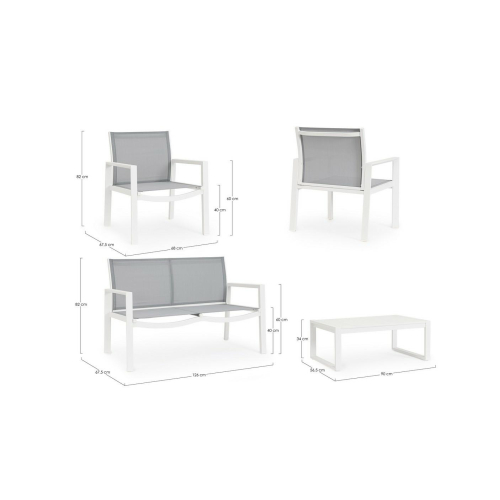 BIZZOTTO zestaw ogrodowy KALLEN biały