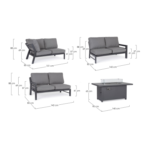 BIZZOTTO zestaw ogrodowy HENDRIX szary