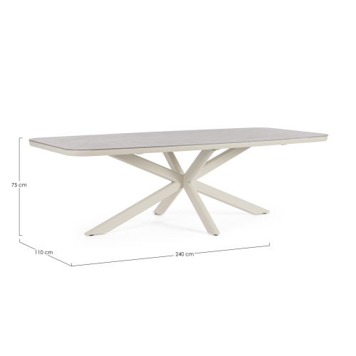 BIZZOTTO stół ogrodowy ISACCO PELICAN     240x110 beżowy