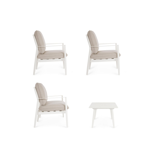 BIZZOTTO zestaw ogrodowy NEBULA biały /   beżowy