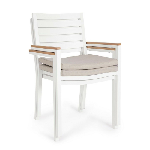 BIZZOTTO krzesło ogrodowe HENNA białe