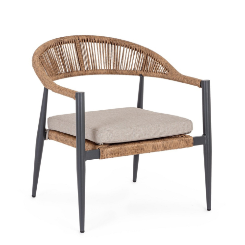 BIZZOTTO krzesło ogrodowe JANDIA szare    / naturalne