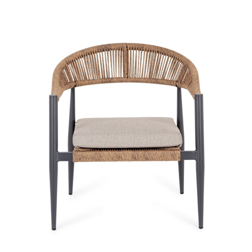 BIZZOTTO krzesło ogrodowe JANDIA szare    / naturalne