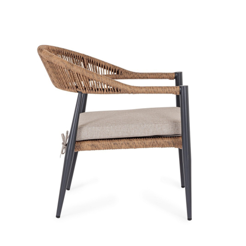 BIZZOTTO krzesło ogrodowe JANDIA szare    / naturalne