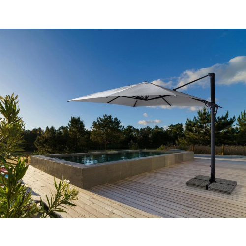BIZZOTTO parasol ogrodowy INES jasny      szary