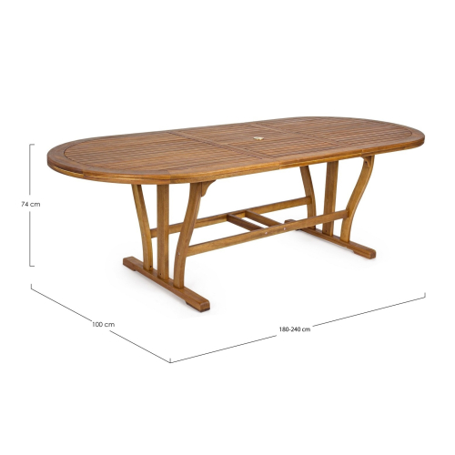 BIZZOTTO stół ogrodowy NOEMI 180-240      naturalny / rozkładany