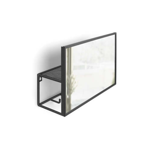 UMBRA organizer ścienny z lustrem CUBIKO czarny