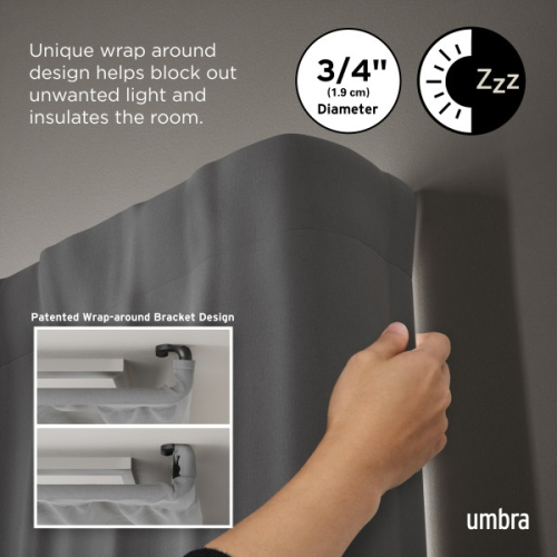 UMBRA karnisz TWILIGHT 168 - 365 cm       czarny mat