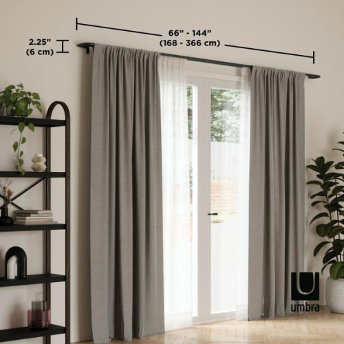UMBRA karnisz TWILIGHT DOUBLE 168 - 365   cm czarny mat