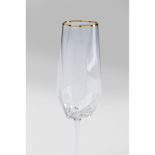 KARE komplet 4 kieliszków do szampana     DIAMOND RIM 360 ml