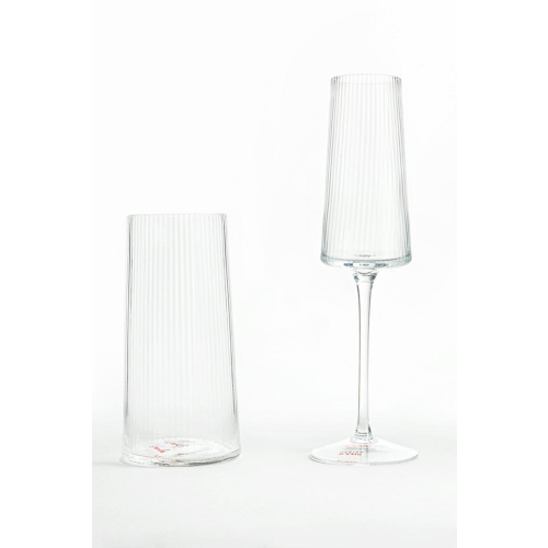 KARE kieliszek do szampana RIFFLE 215 ml transparentny