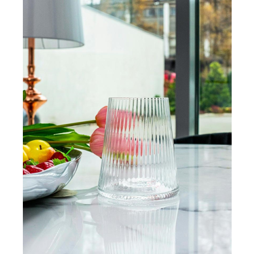 KARE komplet 4 szklanek RIFFLE 440ml      transparentny