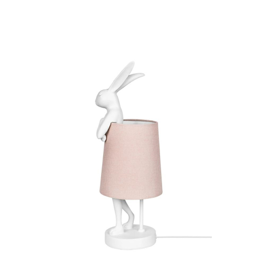KARE lampa stołowa RABBIT 50 cm  biała / różowa