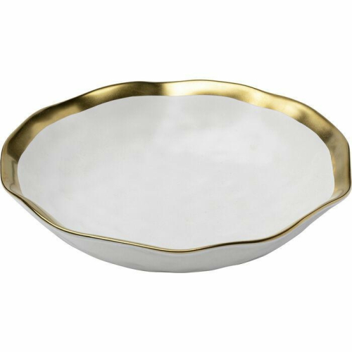 KARE komplet 4 talerzy głębokich BELL 20  cm biało-złoty