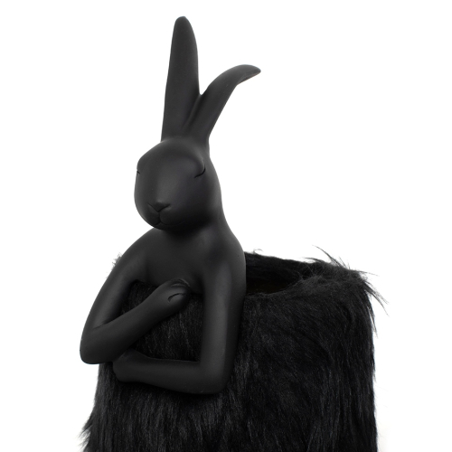 KARE lampa stołowa RABBIT FUR 50 cm       czarna / złota
