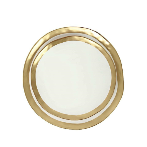 KARE komplet 2 talerzy BELL 38 cm         biało-złoty