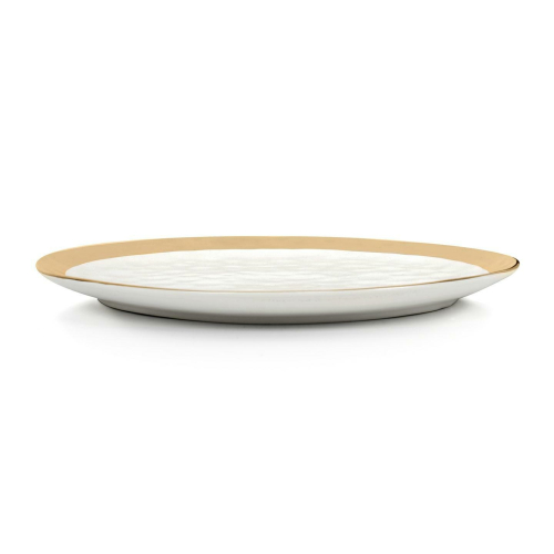 KARE komplet 2 talerzy BELL 38 cm         biało-złoty