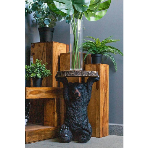 KARE stolik BEAR 53x33 cm drewniany / czarny
