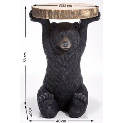 KARE stolik BEAR 53x33 cm drewniany / czarny