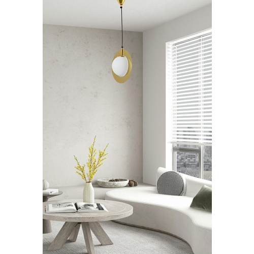 Lampa wisząca AURORA złota - szkło, metal