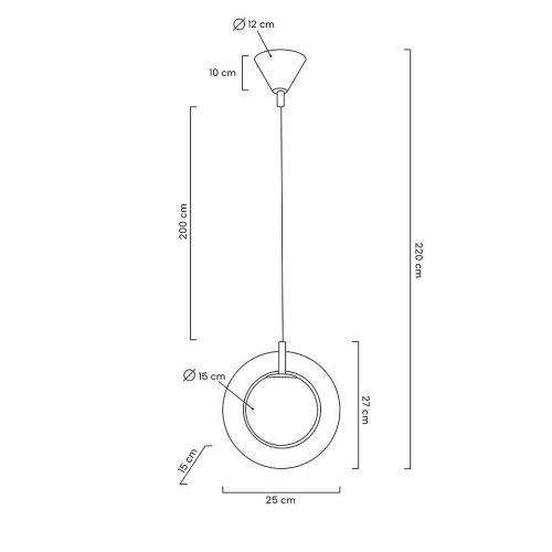 Lampa wisząca AURORA złota - szkło, metal