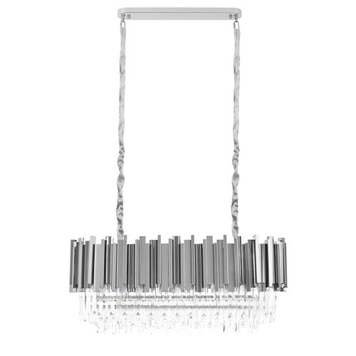 Lampa wisząca IMPERIAL LONG SILVER 90 - stal, kryształ