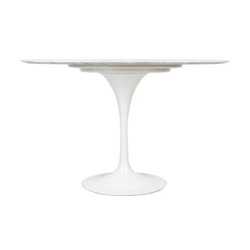 Stół TULIP MARBLE 120 CARRARA biały - blat okrągły marmurowy, metal