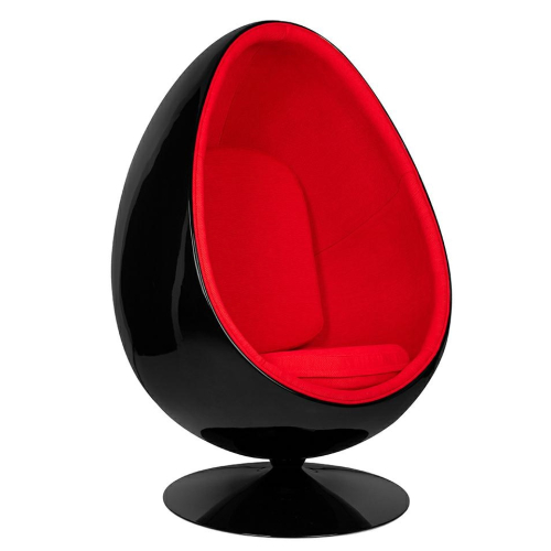 Fotel OVALIA BLACK czerwony