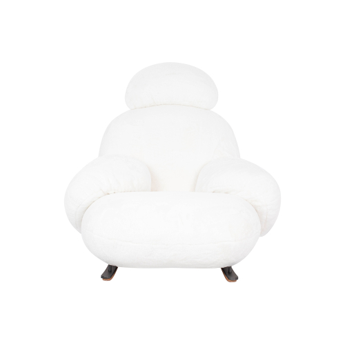 Fotel bujany PLUSH FUR biały