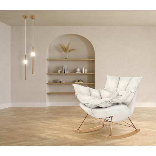 Fotel bujany SWING VELVET beżowy