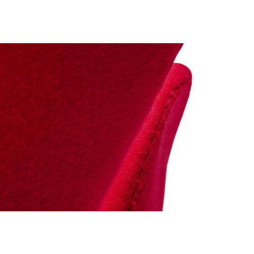 Fotel SWAN WOOL PREMIUM czerwony -  wełna, podstawa stal