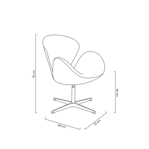 Fotel SWAN WOOL PREMIUM czerwony -  wełna, podstawa stal