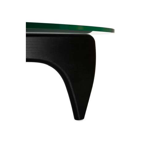Stolik STABLE BLACK - szkło, podstawa     drewniana czarny jesion.