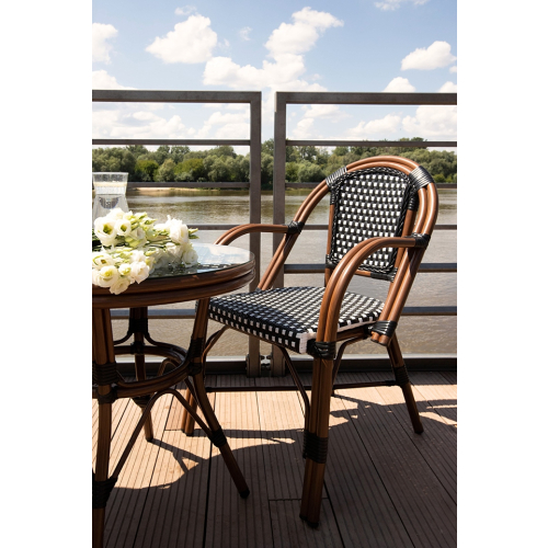 Krzesło ogrodowe CAFE PARIS ARM brązowe   rattan