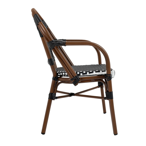 Krzesło ogrodowe CAFE PARIS ARM brązowe   rattan
