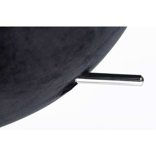 Fotel EGG SZEROKI VELVET czarny.50 - welur, podstawa stal