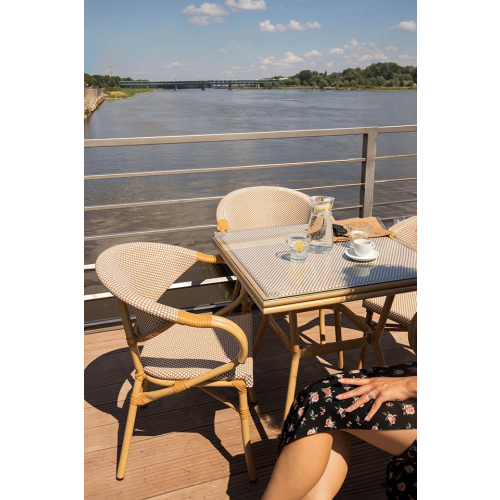 Krzesło ogrodowe CAFE BISTRO PARIS ARM    beżowe rattan