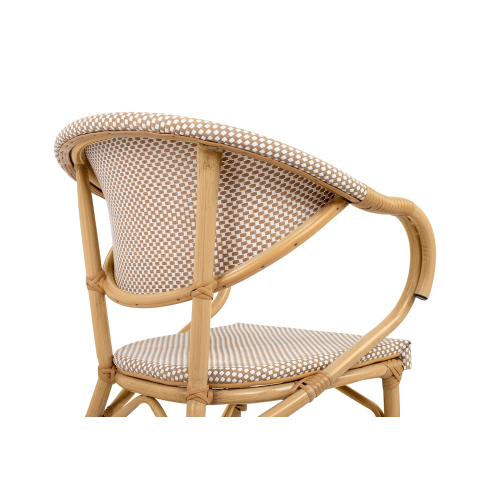 Krzesło ogrodowe CAFE BISTRO PARIS ARM    beżowe rattan