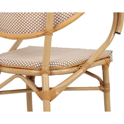 Krzesło ogrodowe CAFE BISTRO PARIS ARM    beżowe rattan