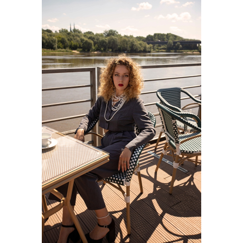 Krzesło ogrodowe CAFE MIRAMAR turkus /    morski rattan