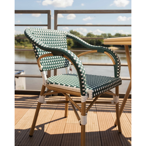 Krzesło ogrodowe CAFE MIRAMAR turkus /    morski rattan