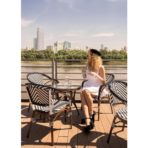 Krzesło ogrodowe CAFE AZURE biały /       czarny