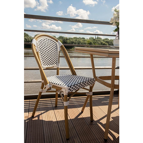 Krzesło ogrodowe CAFE PARIS białe rattan