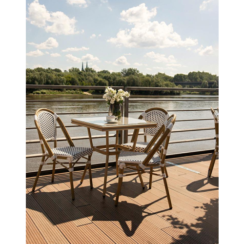 Krzesło ogrodowe CAFE PARIS białe rattan
