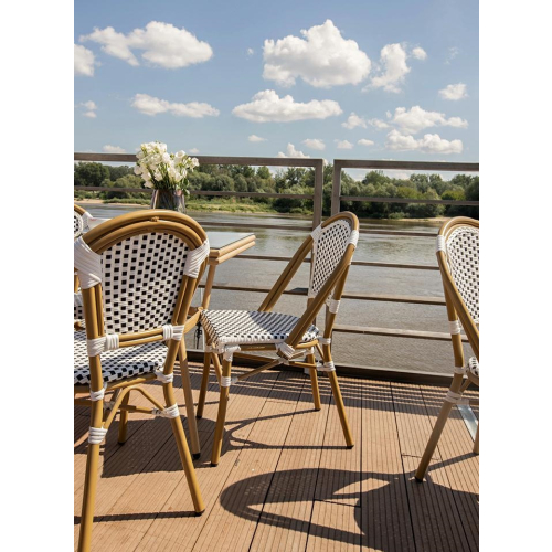 Krzesło ogrodowe CAFE PARIS białe rattan