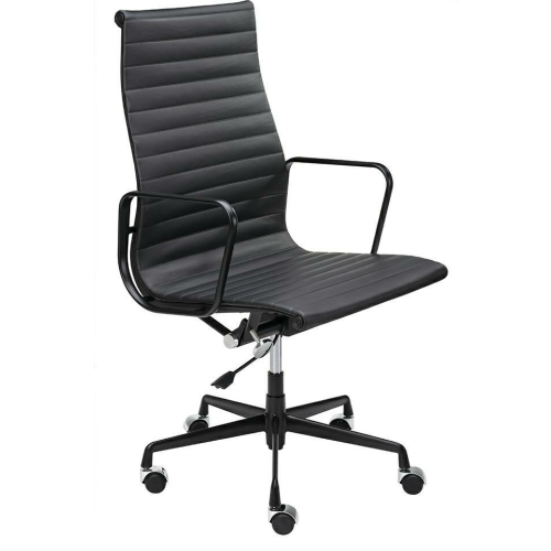 Fotel biurowy AERON PRESTIGE PLUS czarny - skóra naturalna, aluminium