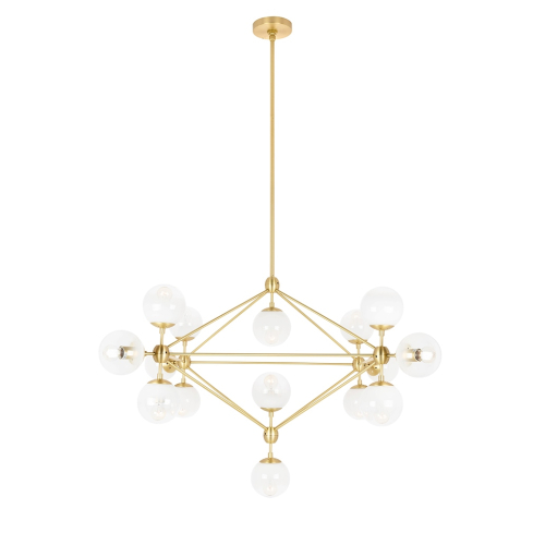 Lampa wisząca PLANETARIO 15 GOLD złota - klosze szronione