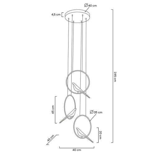MOOSEE lampa wisząca BIRD DISC złota