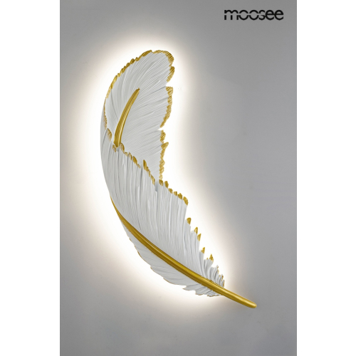 MOOSEE lampa ścienna PIÓRKO  biała / złota