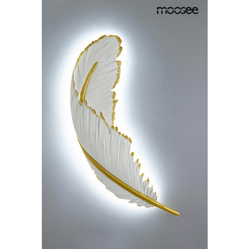 MOOSEE lampa ścienna PIÓRKO  biała / złota
